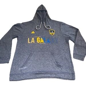 LA Galaxy MLS adidas Aeroband climawarm Ultimate Hoodie Navy Blue Mens XL XLarge
